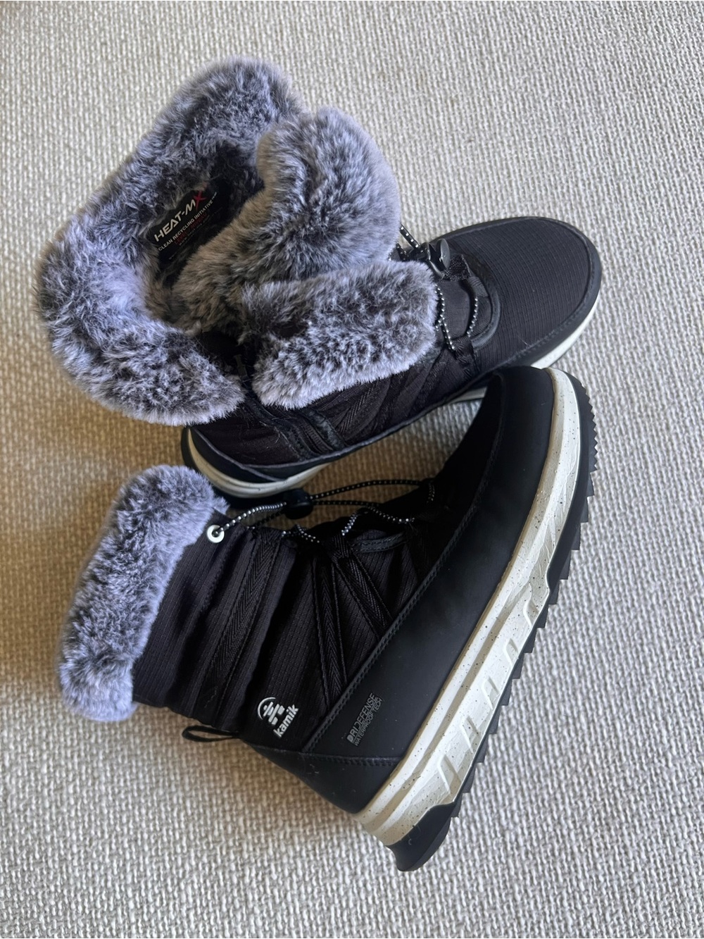Kamik Stormy F Winter Boots Black Faux Fur Women’s 7 | Worn Twice